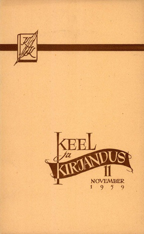 Keel ja Kirjandus ; 11 1959-11