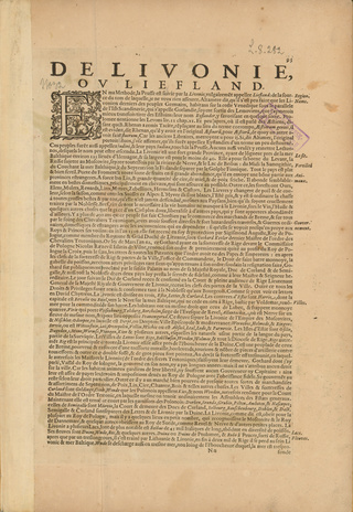Livonia ; De Livonie, ou Liefland