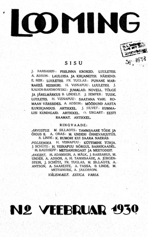 Looming ; 2 1930