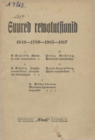 Suured rewolutsionid 1649-1789-1905-1917