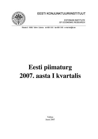 Eesti piimaturg ; 2007 I kvartal
